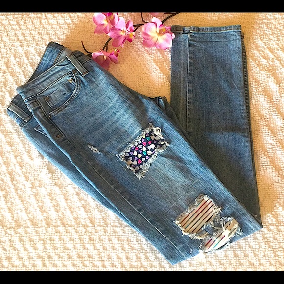 JET by John Eshaya Patched & Distressed Jeans - Picture 1 of 11